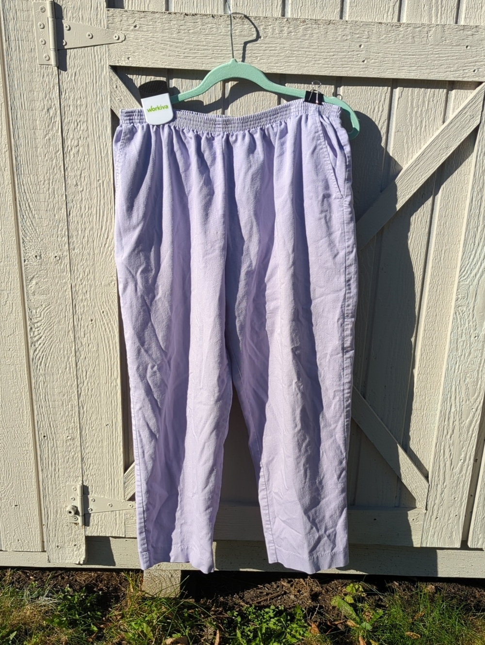 Light Purple Alfred Dunner Elastic Waist Casual Pants